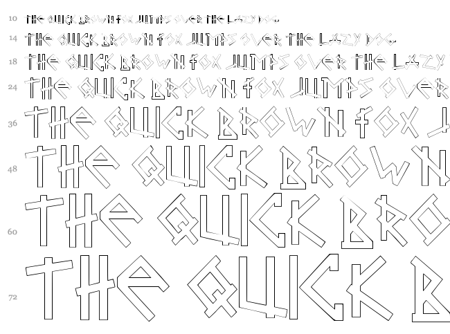 Brabbel Blocks font waterfall